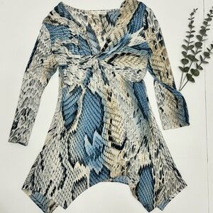 Boston Proper Snake Print Faux Wrap Top Size XS